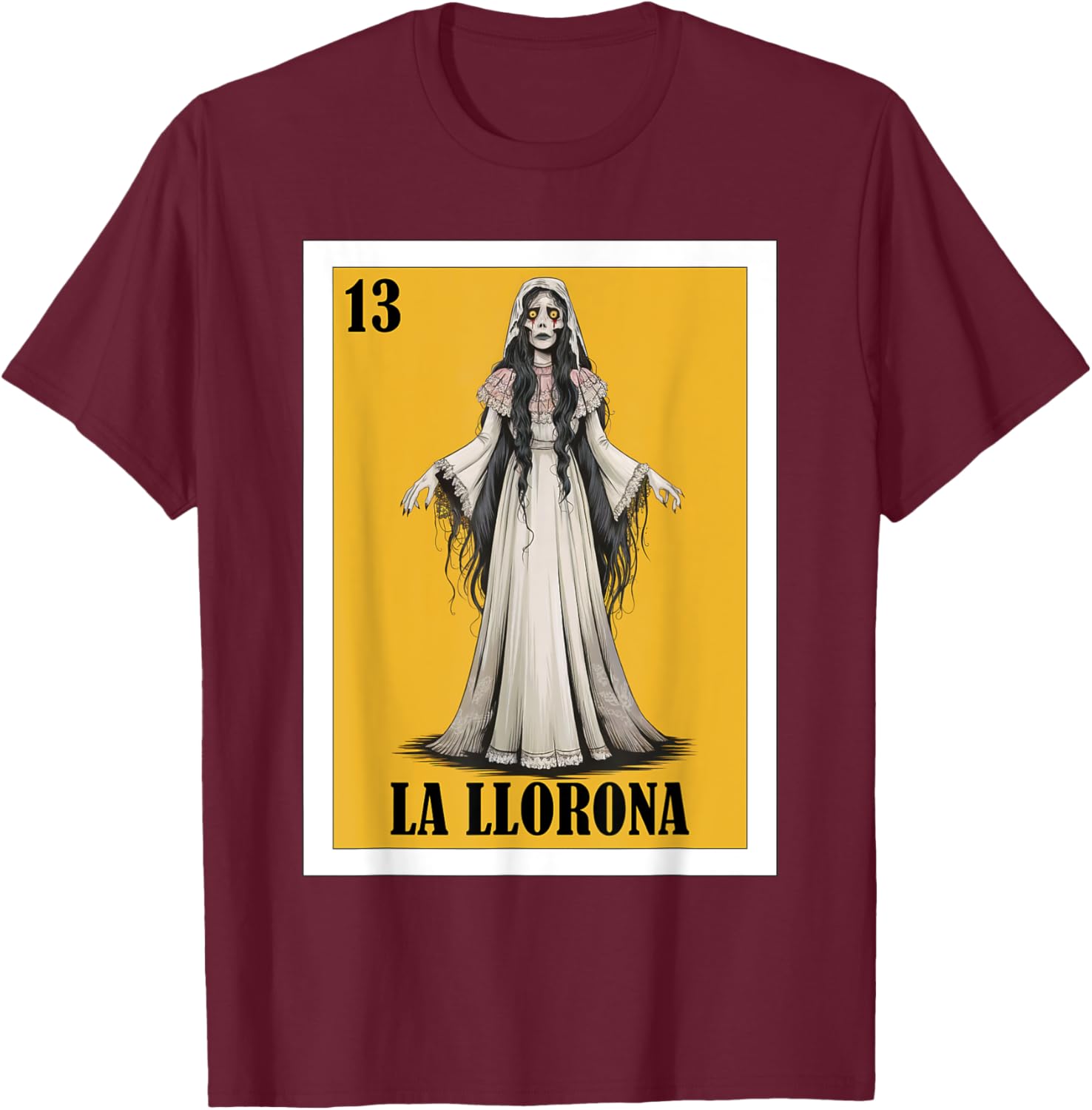 Mexican Halloween or Cinco de Mayo Design - La Llorona T-Shirt - T-Shirt | Maroon