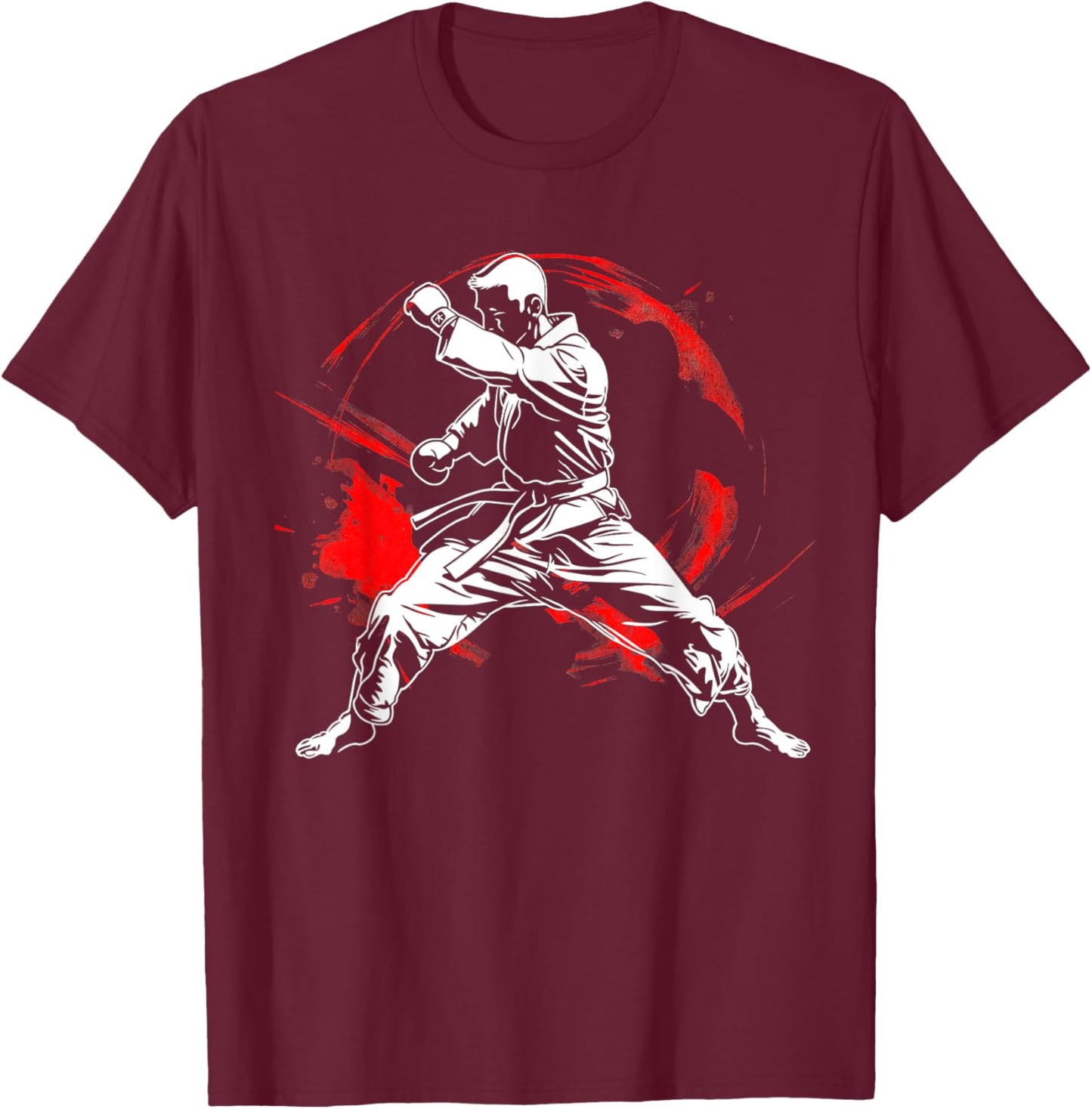 Martial arts karate fan Dynamic MMA Design T-Shirt - T-Shirt | Maroon