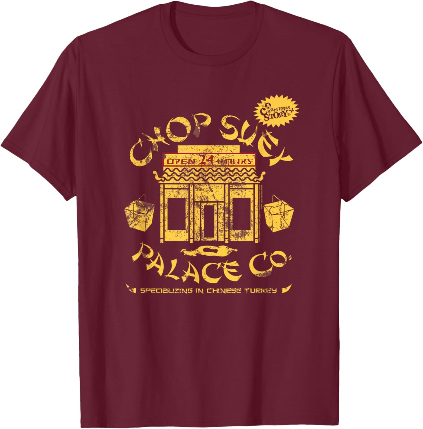 A Christmas Story Chop Suey Palace Restaurant Holiday Movie T-Shirt - T-Shirt | Maroon