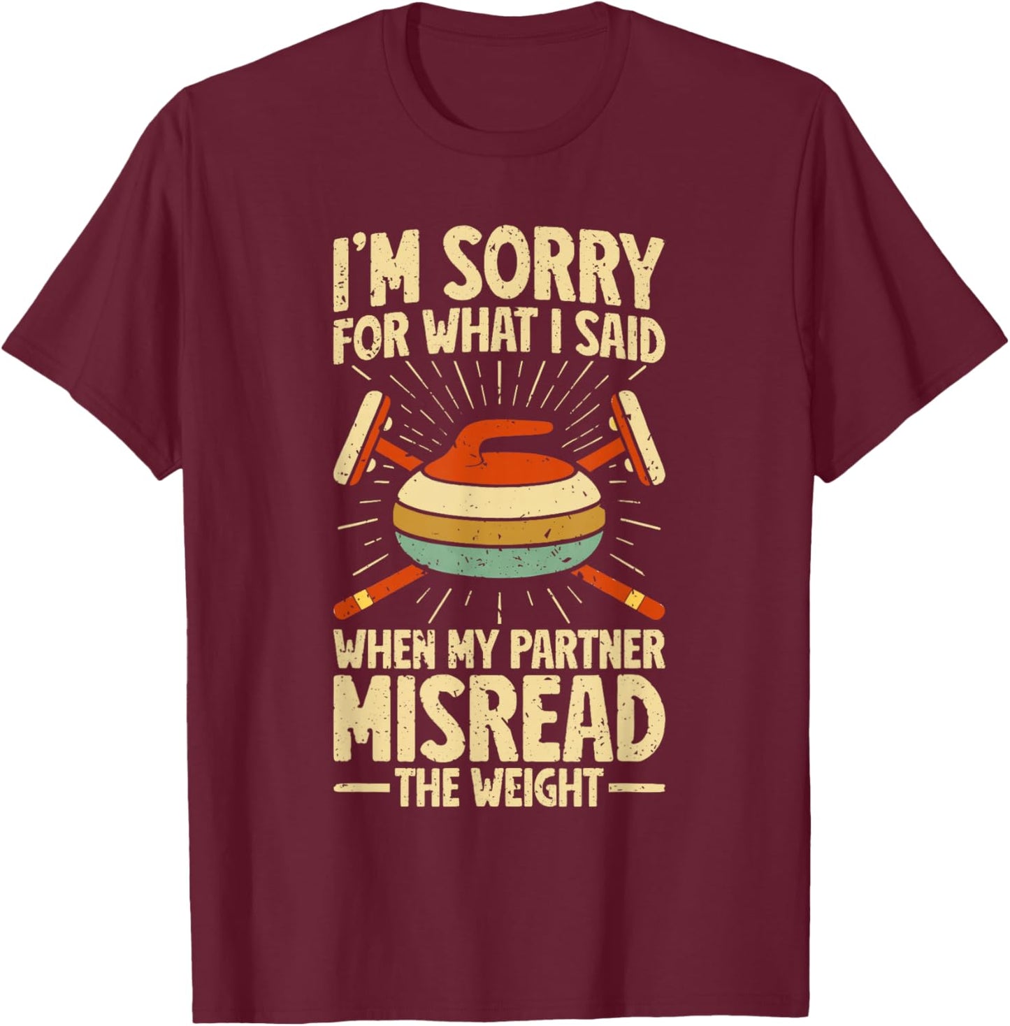 Funny Curling Sport Curler T-Shirt - T-Shirt | Maroon
