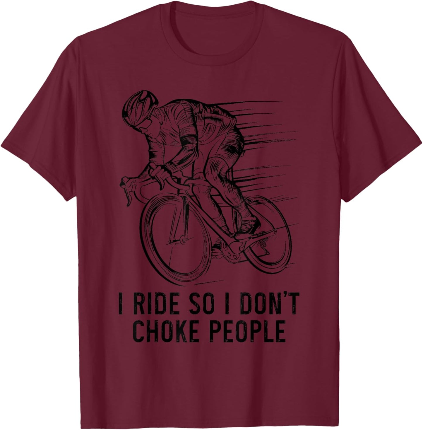 Cycling Road Bike Funny Bicycle Cyclist T-Shirt - T-Shirt | Maroon
