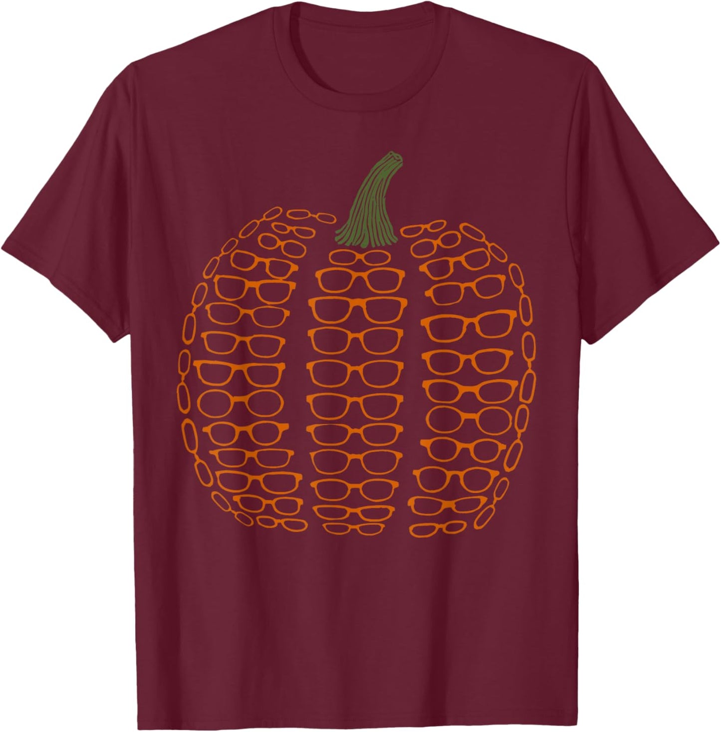 Vintage Eyeglasses Pumpkin Autumn Fall Optometry Assistant T-Shirt - T-Shirt | Maroon