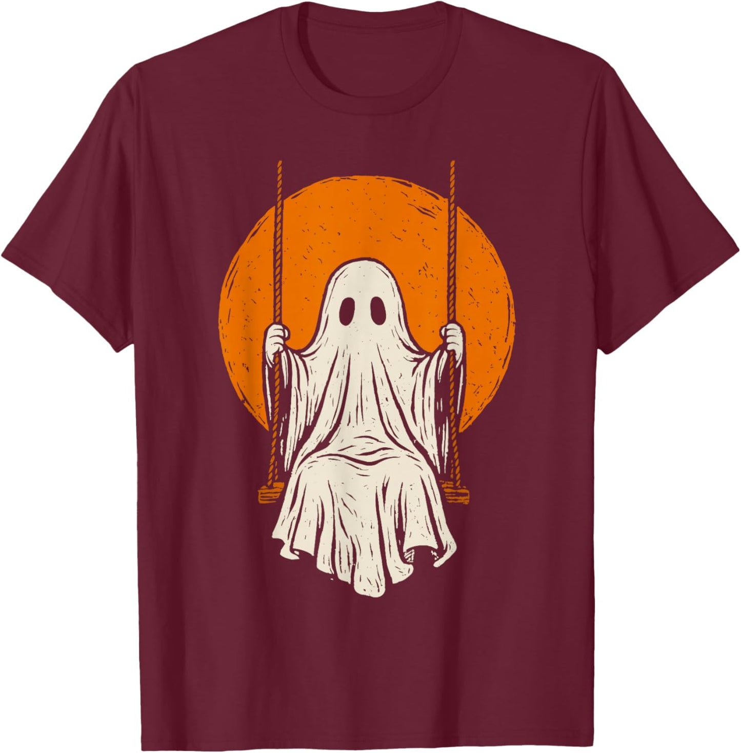 Retro Vintage Ghost Swing Halloween Costume Men Women Kids T-Shirt - T-Shirt | Maroon