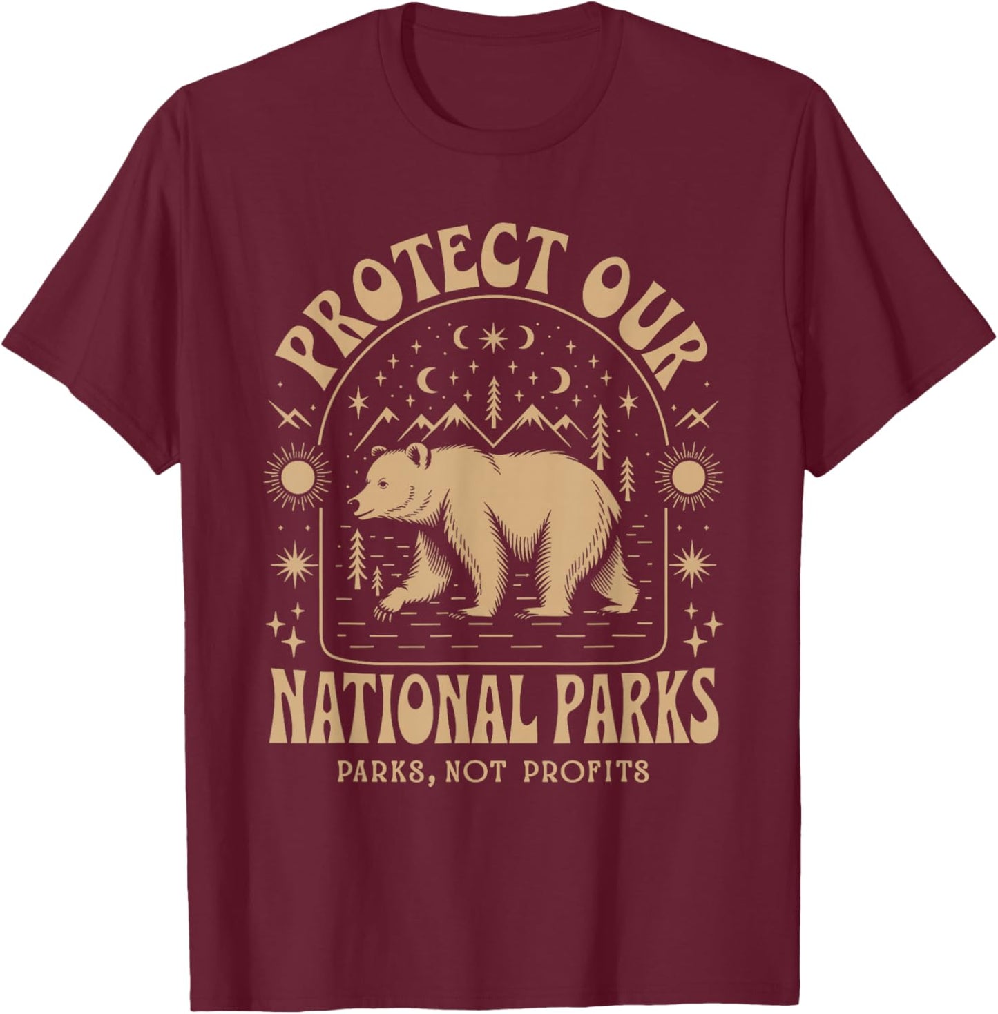 Protect Our National Parks Defund Doge Parks Not Profits T-Shirt - T-Shirt | Maroon