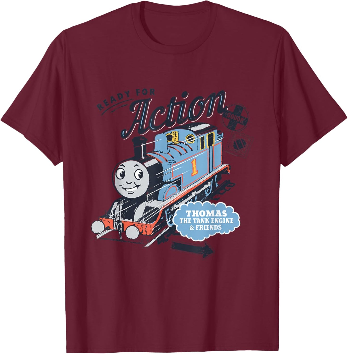 Thomas & Friends Ready for Action T-Shirt - T-Shirt | Maroon