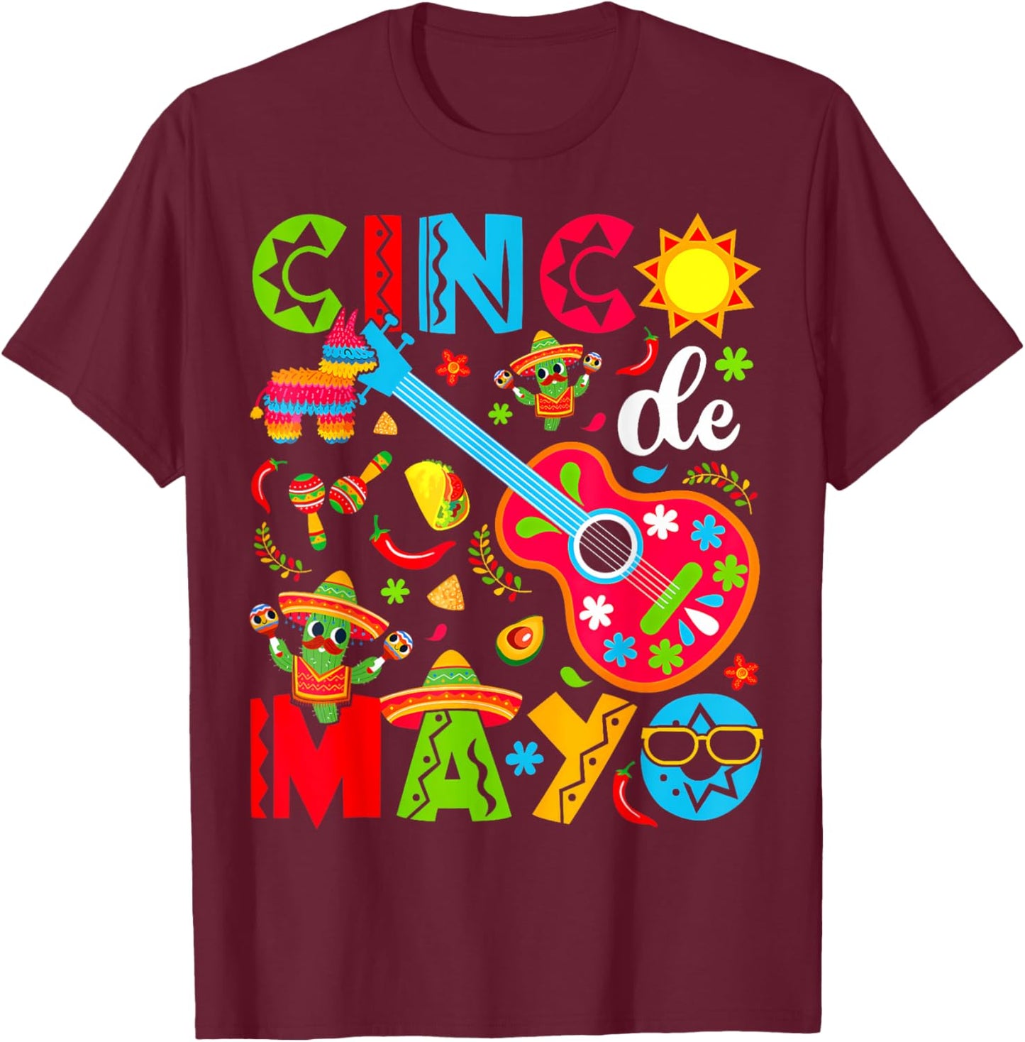 Cinco De Mayo Mexican Fiesta 5 De Mayo Women Men Girls T-Shirt - T-Shirt | Maroon