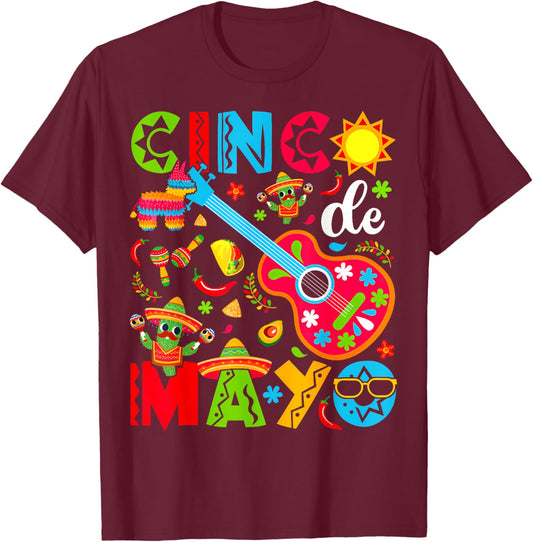 Cinco De Mayo Mexican Fiesta 5 De Mayo Women Men Girls T-Shirt - T-Shirt | Maroon