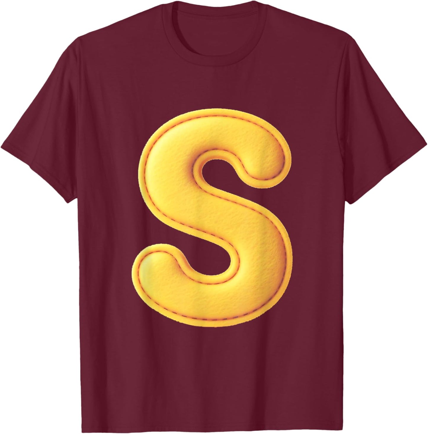 Letter S Funny Chipmunk Group Matching Costume T-Shirt - T-Shirt | Maroon