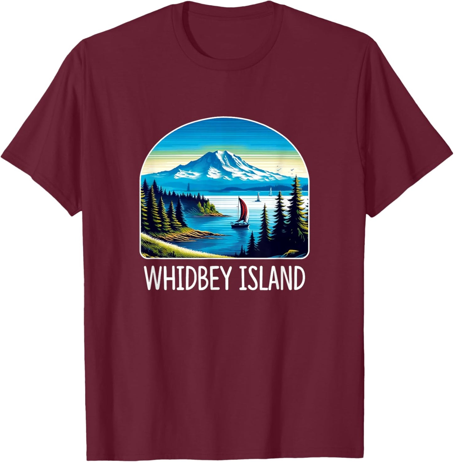 Whidbey Island - Washington T-Shirt - T-Shirt | Maroon