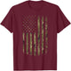 Camo American Flag USA Camouflage Men Boys Women Girls Kids T-Shirt - T-Shirt | Maroon