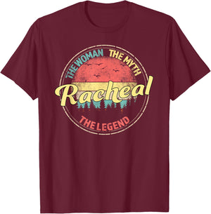 Racheal The Woman The Myth The Legend Personalized Name T-Shirt - T-Shirt | Maroon