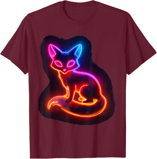 Colored Fox Cute Gaming Foxes Arctic Boy T-Shirt - T-Shirt | Maroon