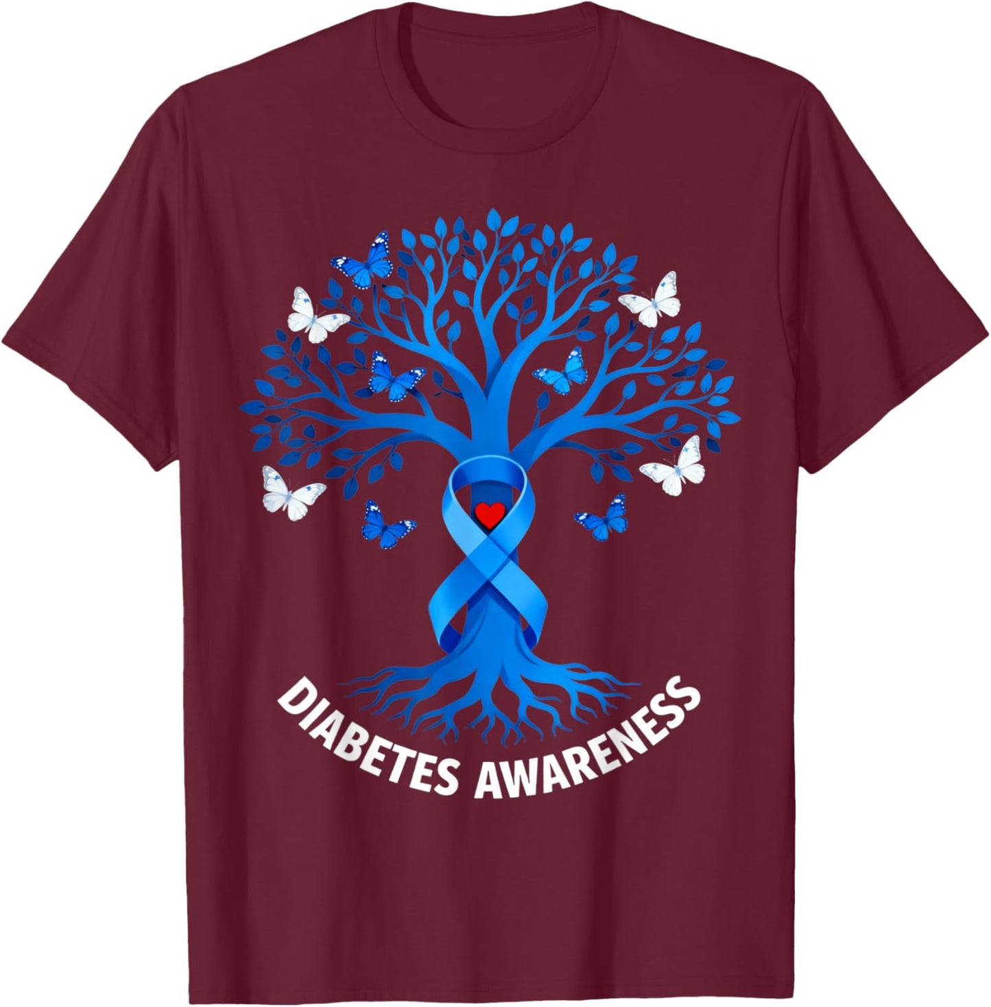 Diabetes Awareness Month Diabetic Blue T-Shirt - T-Shirt | Maroon