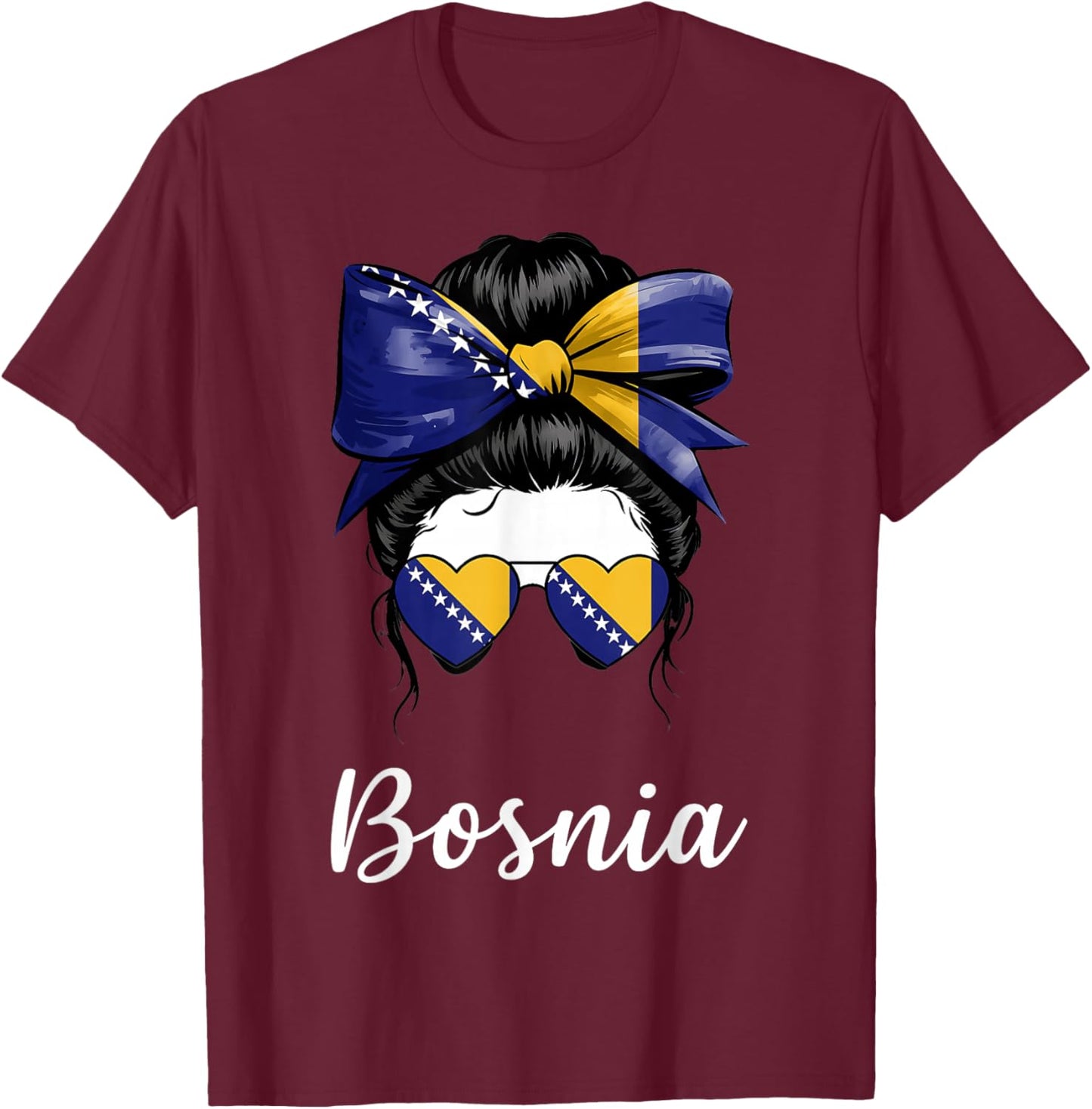 Bosnia and Herzegovina Roots Bosnian Flag T-Shirt - T-Shirt | Maroon