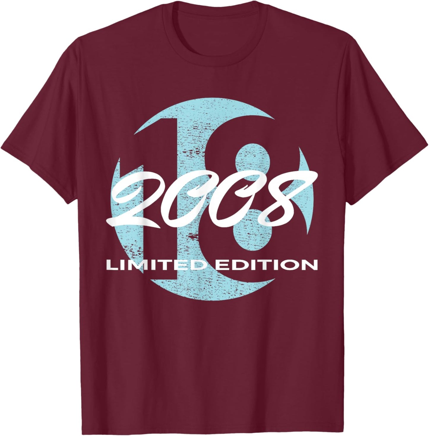 18th Birthday Girl Boy 18 Years 2008 Funny Gift T-Shirt - T-Shirt | Maroon