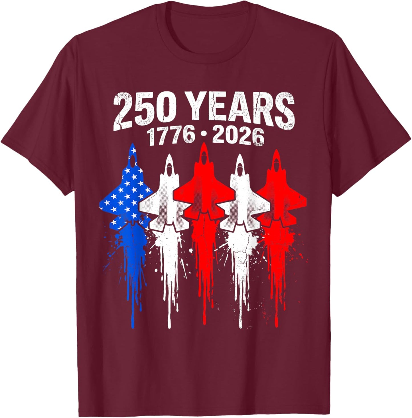 USA Independence 250th Anniversary 1776 2026 Patriotic Eagle T-Shirt - T-Shirt | Maroon
