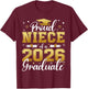 Proud Niece of a Class of 2026 Graduate Senior Graduation T-Shirt - T-Shirt | Maroon