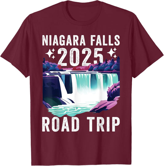 Niagara Falls Road Trip 2025 Summer Vacation Niagara T-Shirt - T-Shirt | Maroon