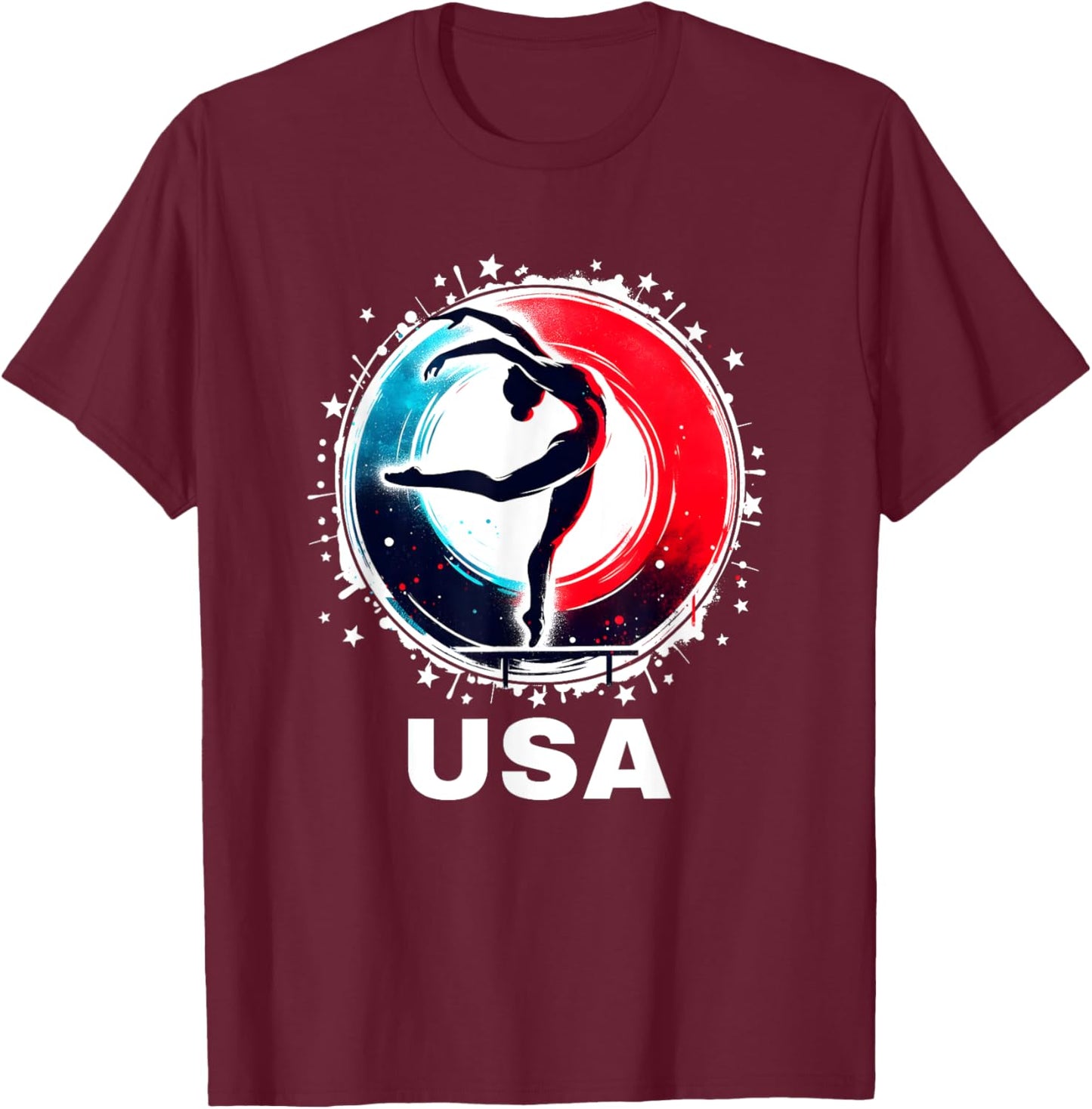 Gymnastics Apparel United States American Gymnastics Team T-Shirt - T-Shirt | Maroon