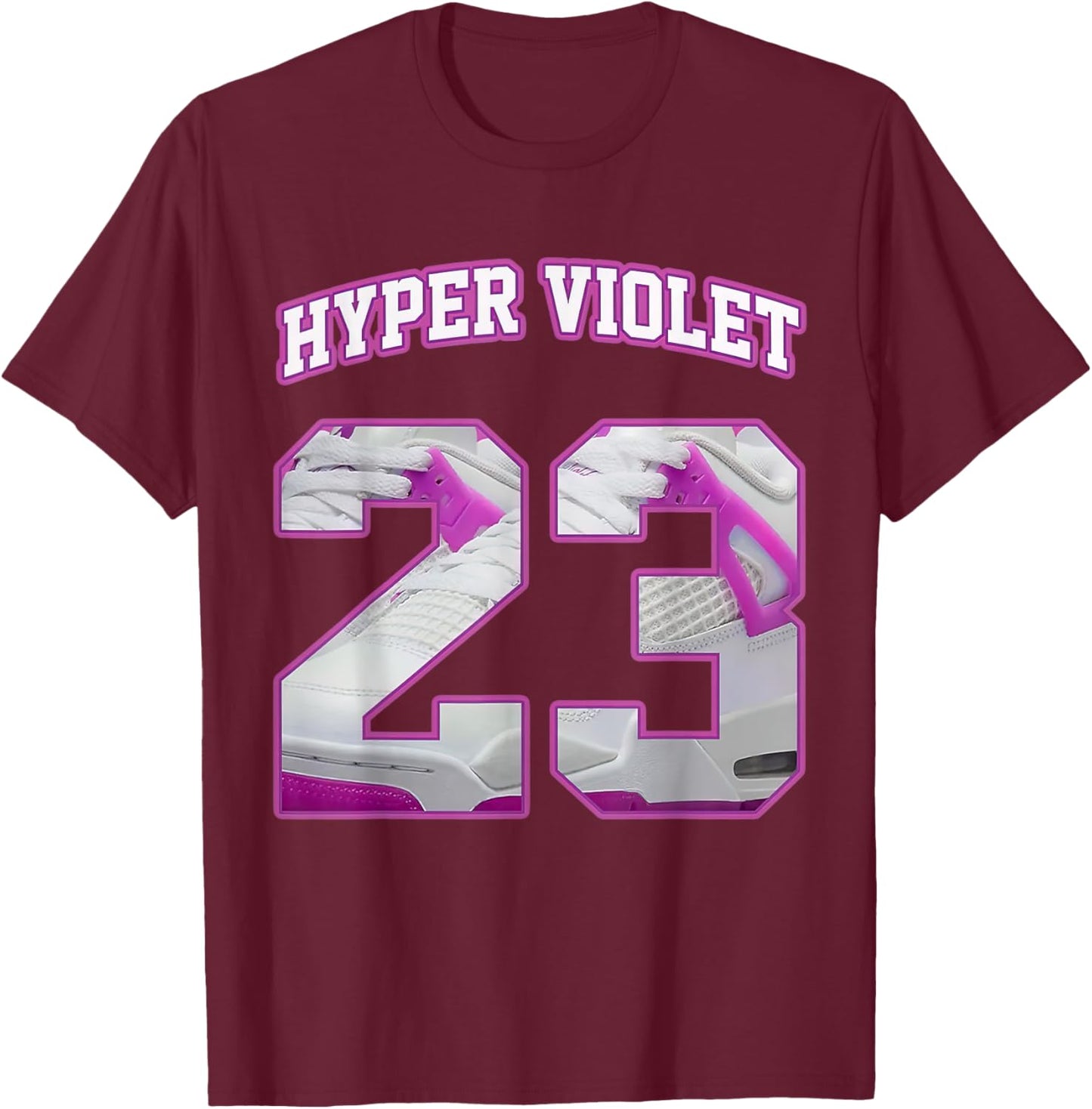 Number 23 Hyper Violet 4s Loser Lover Matching Retro T-Shirt - T-Shirt | Maroon