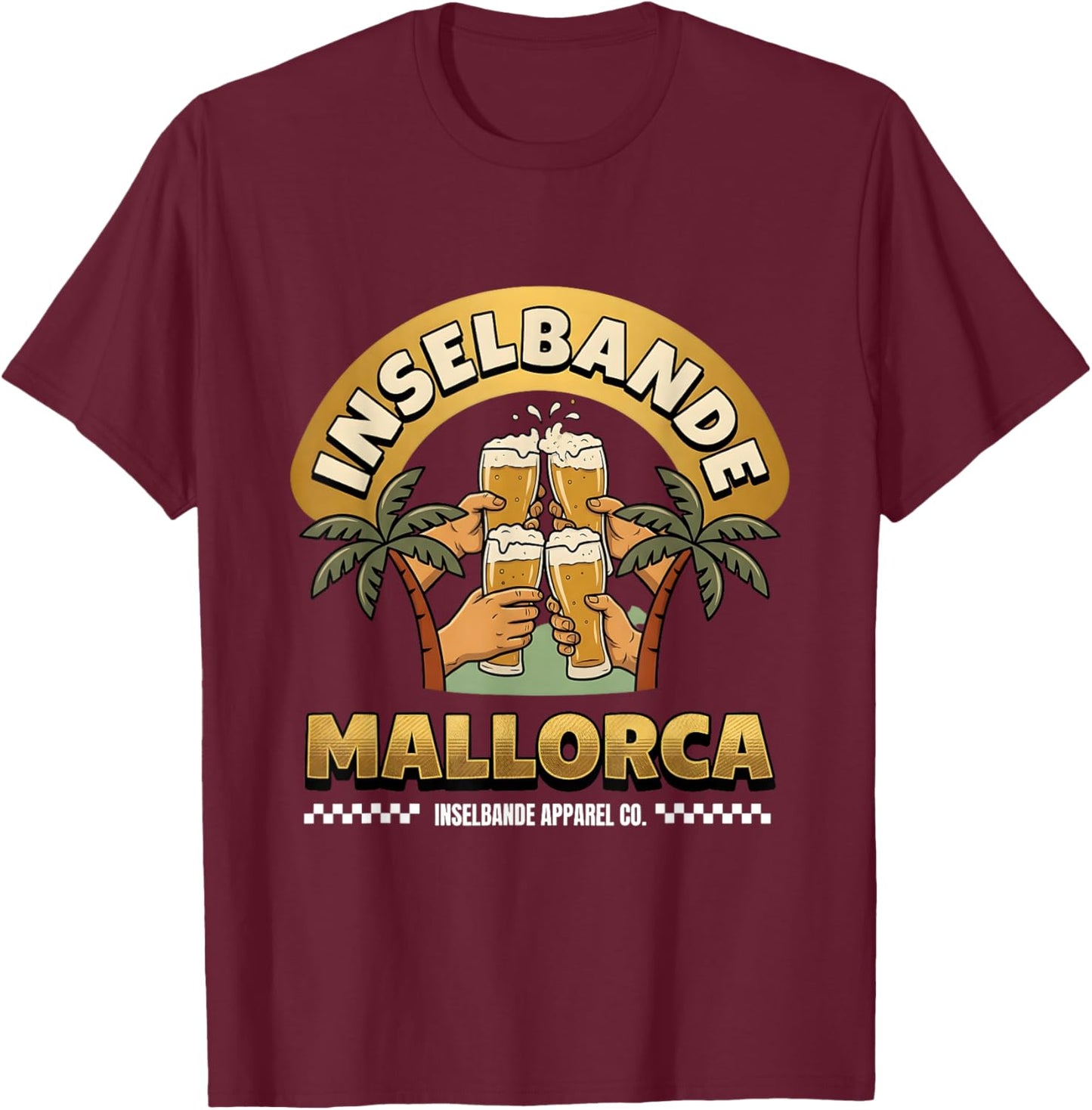 Inselbande Mallorca Party Outfit Bier - Lustiger Trinkspruch T-Shirt - T-Shirt | Maroon