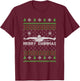 Merry Swimmas Ugly Christmas Swimming Sports T-Shirt - T-Shirt | Maroon