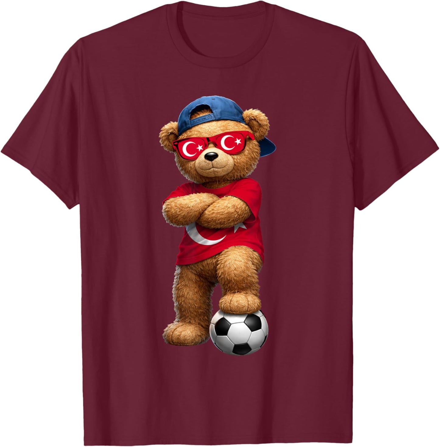 Turkish Flag Teddy Player Sports Outfit for Turkey T-Shirt - T-Shirt | Maroon