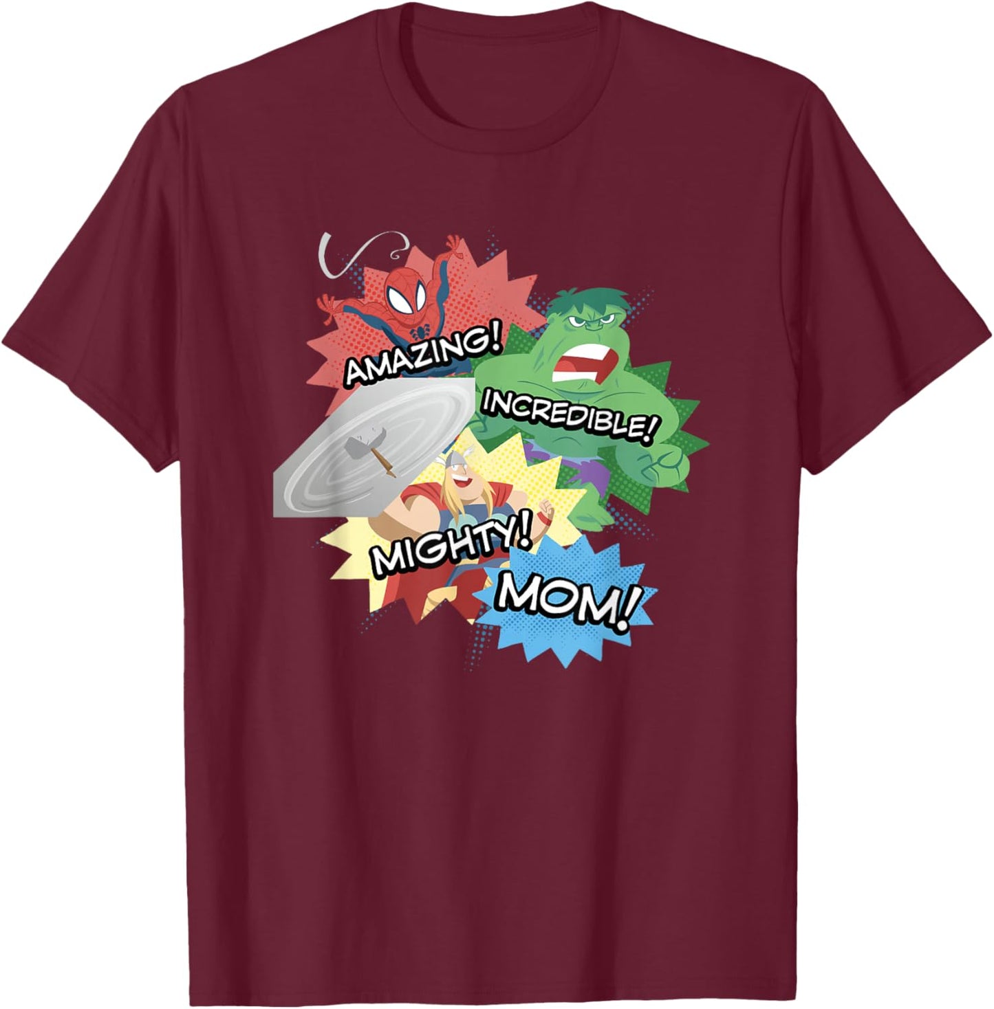 Marvel Comics Avengers Mother's Day Amazing Incredible Mom T-Shirt - T-Shirt | Maroon