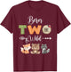 Born Two Be Wild Woodland Wild Child 2nd Birthday 2 Year Old T-Shirt - T-Shirt | Maroon