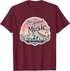 Sunset over the Alps Sound Of Music Family Musical T-Shirt - T-Shirt | Maroon