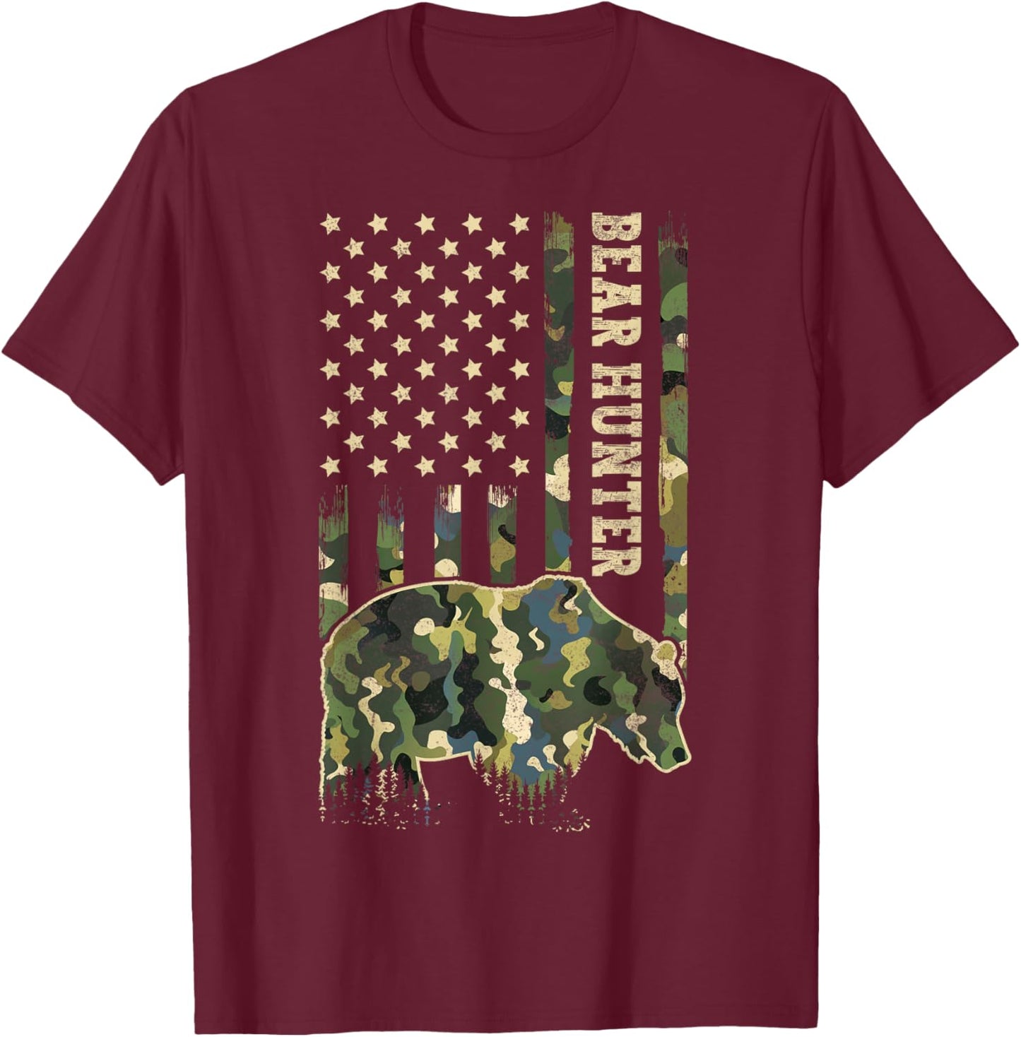 Bear Hunting T-Shirt - T-Shirt | Maroon