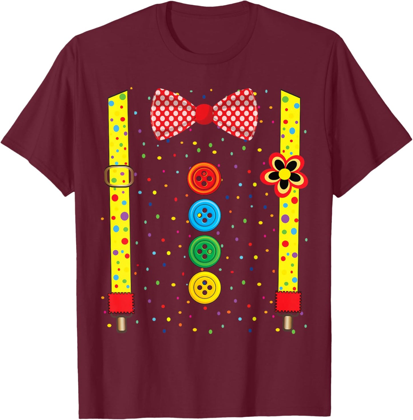 Clown Carnival Costume Clown Costume Clown Fancy Dress T-Shirt - T-Shirt | Maroon