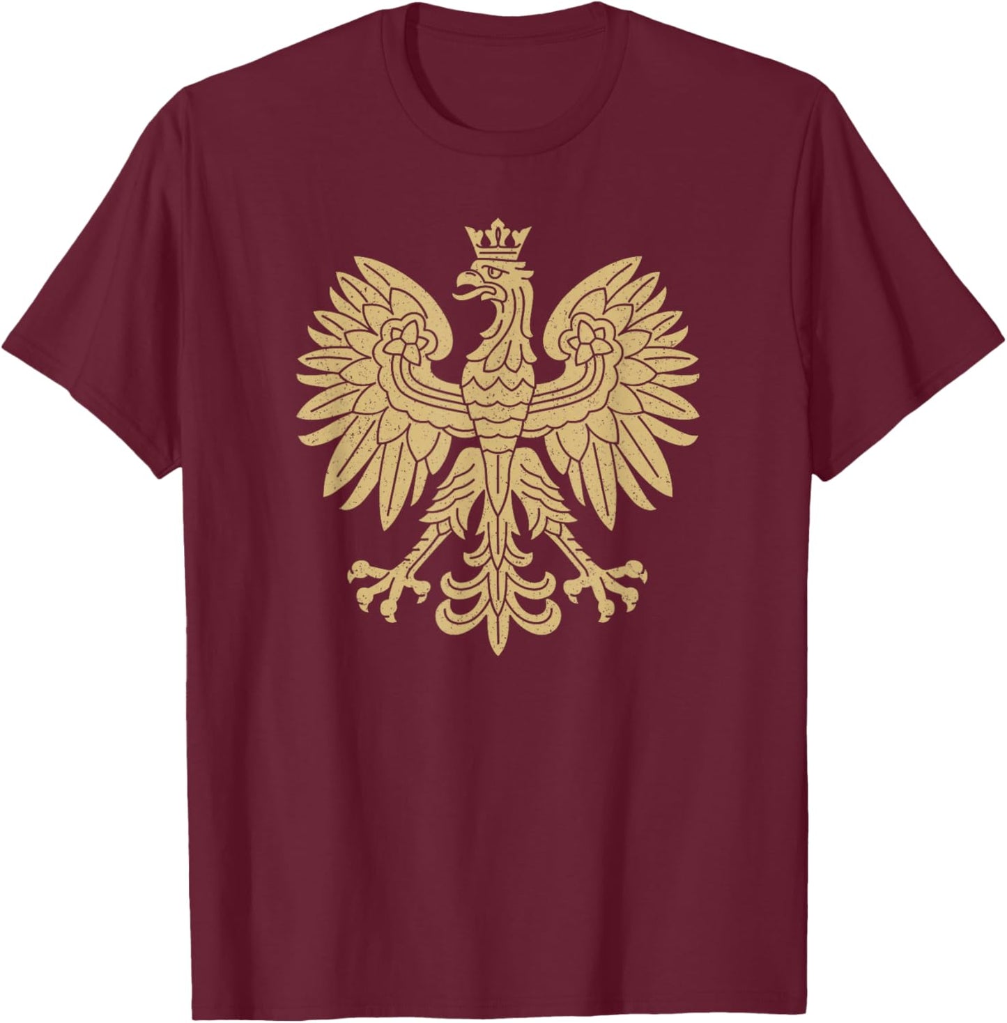 Poland Eagle Symbol Flag Polish Coat of Arms Emblem T-Shirt - T-Shirt | Maroon
