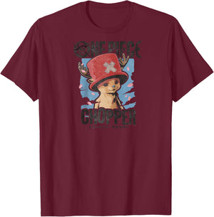 One Piece Chopper Portrait Officially Licensed Raglan Handle T-Shirt - T-Shirt | Maroon