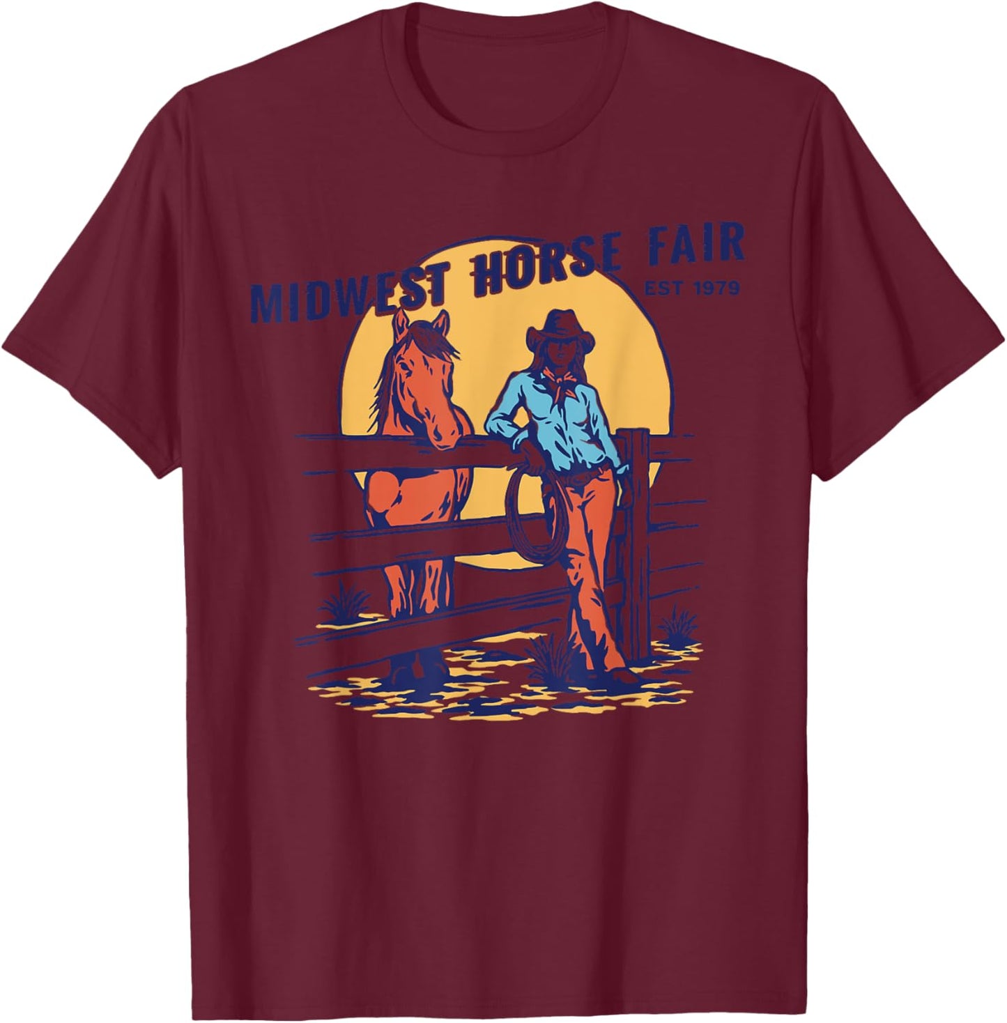 Midwest Horse Fair Cowgirl T-Shirt - T-Shirt | Maroon