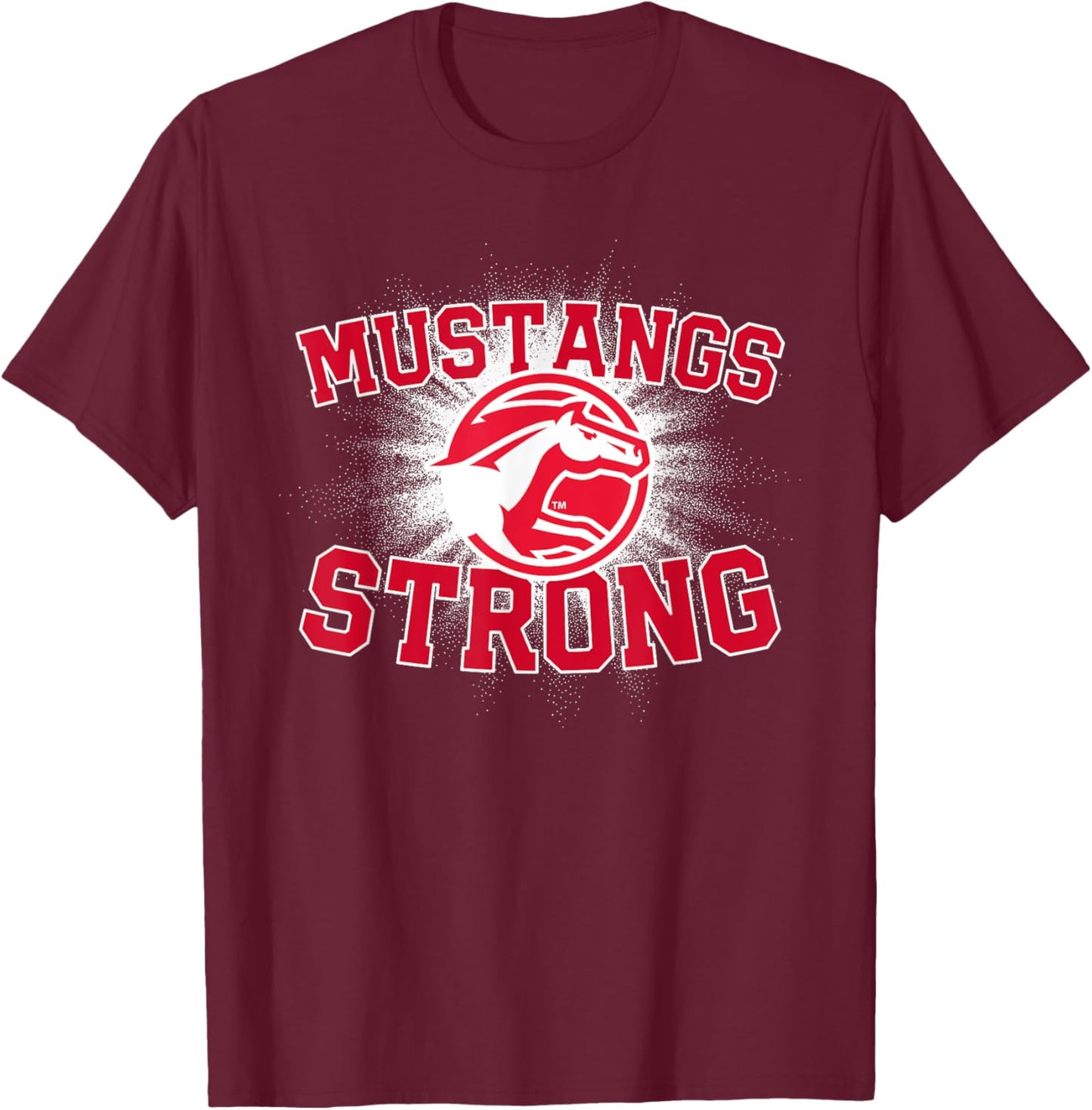 Dallas Center-Grimes Mustangs Logo Strong Flag HS T-Shirt - T-Shirt | Maroon