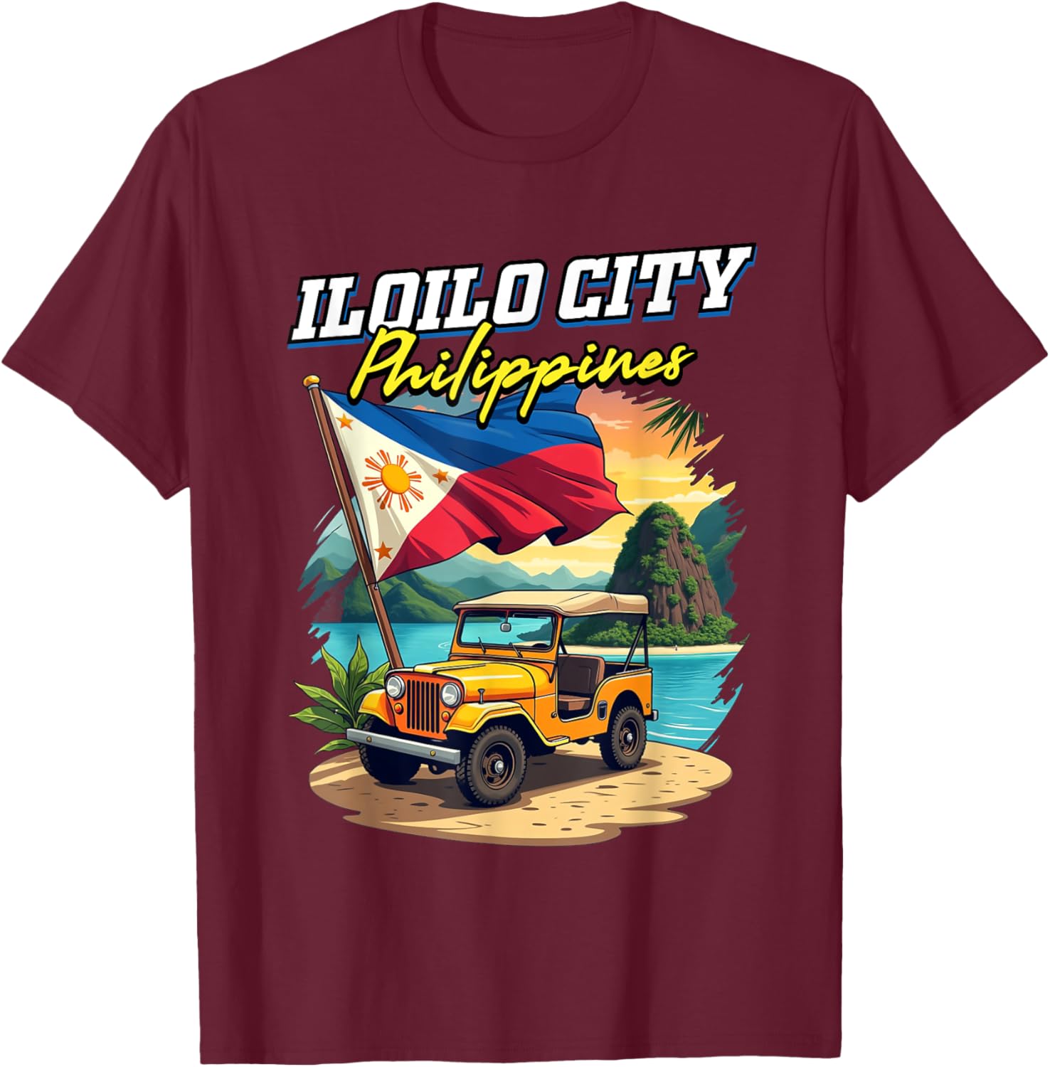 Iloilo City Philippines Travel Vacation Filipino Souvenir T-Shirt - T-Shirt | Maroon