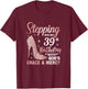 Stepping Into My 39th Birthday Shirt Women 39 Year Old Bday T-Shirt - T-Shirt | Maroon