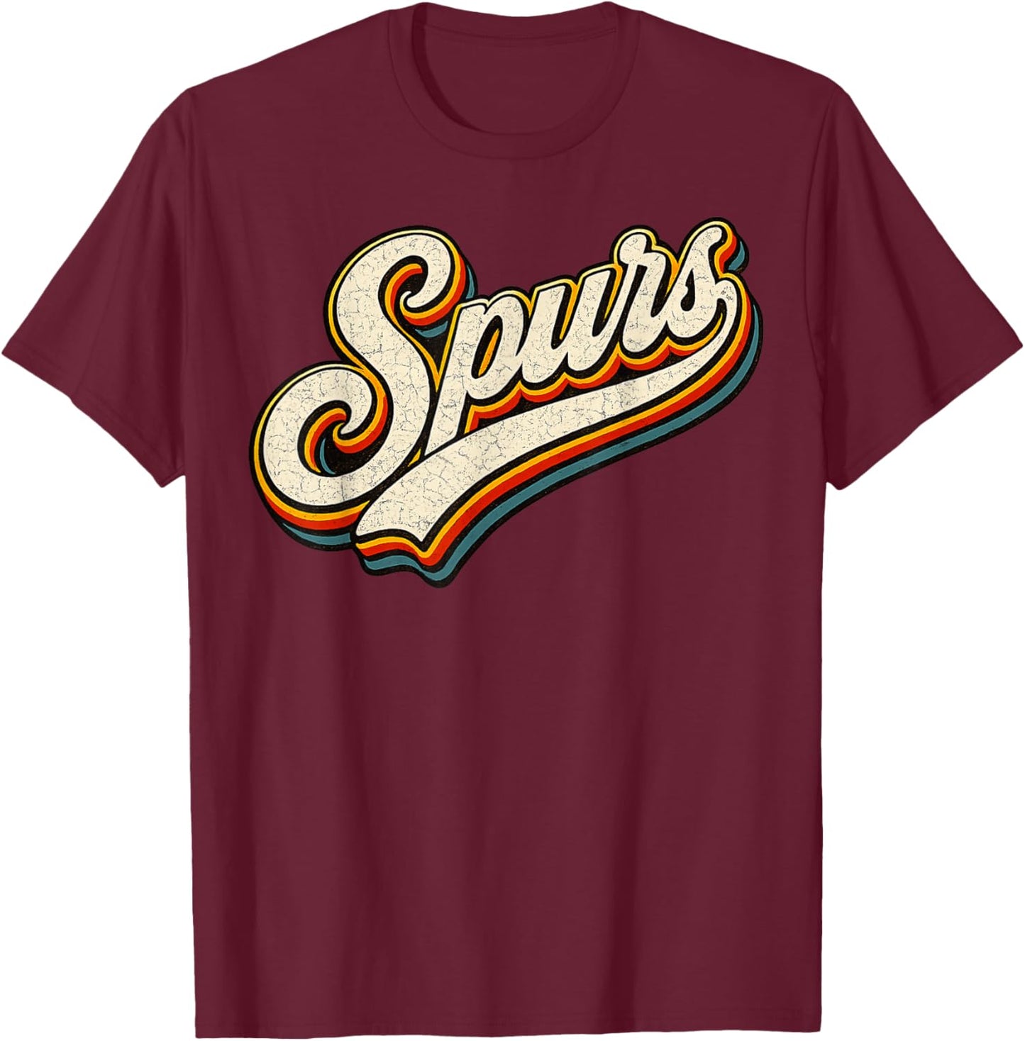 Vintage Spurs Retro Season Game Funny Women Kids T-Shirt - T-Shirt | Maroon