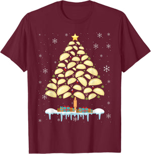 Pierogi Tree Polish Christmas Food Funny Men Women Kids T-Shirt - T-Shirt | Maroon