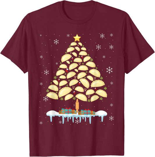 Pierogi Tree Polish Christmas Food Funny Men Women Kids T-Shirt - T-Shirt | Maroon