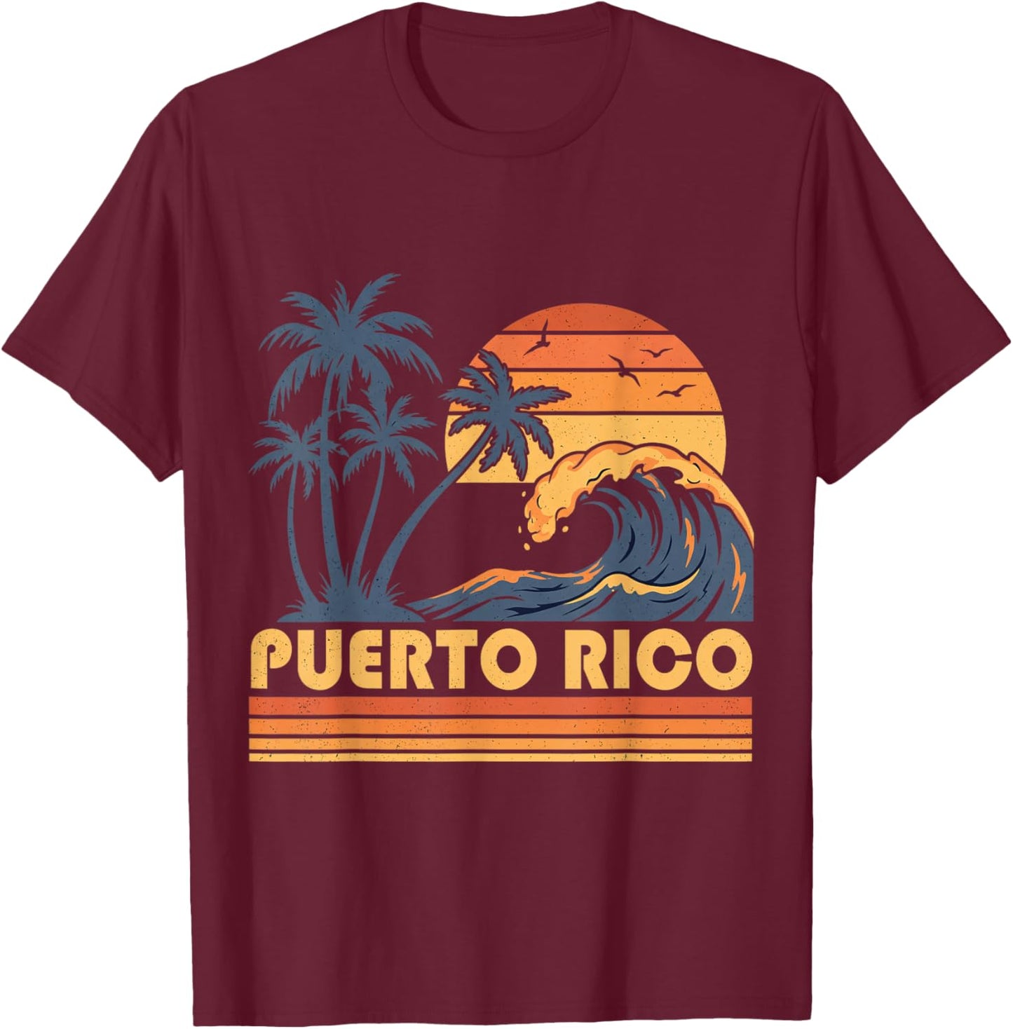 Vintage Beach Vacation T-Shirt - T-Shirt | Maroon