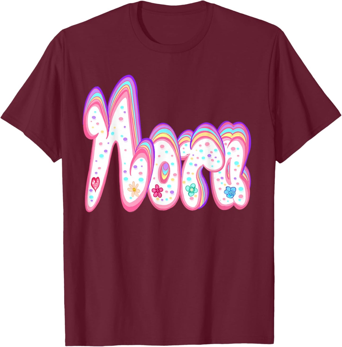 Nora Name Custom Personalized Gift Girls and Women T-Shirt - T-Shirt | Maroon