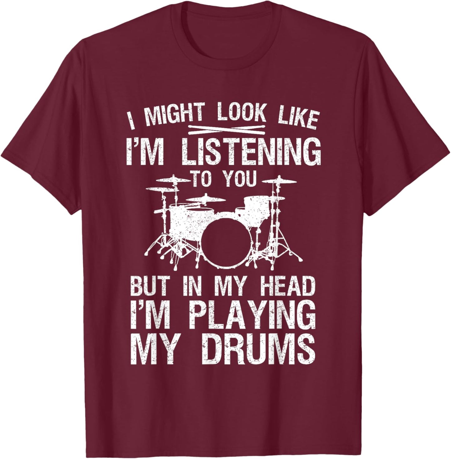 Funny Drummer Design Women Drumline Drumming Drummer T-Shirt - T-Shirt | Maroon