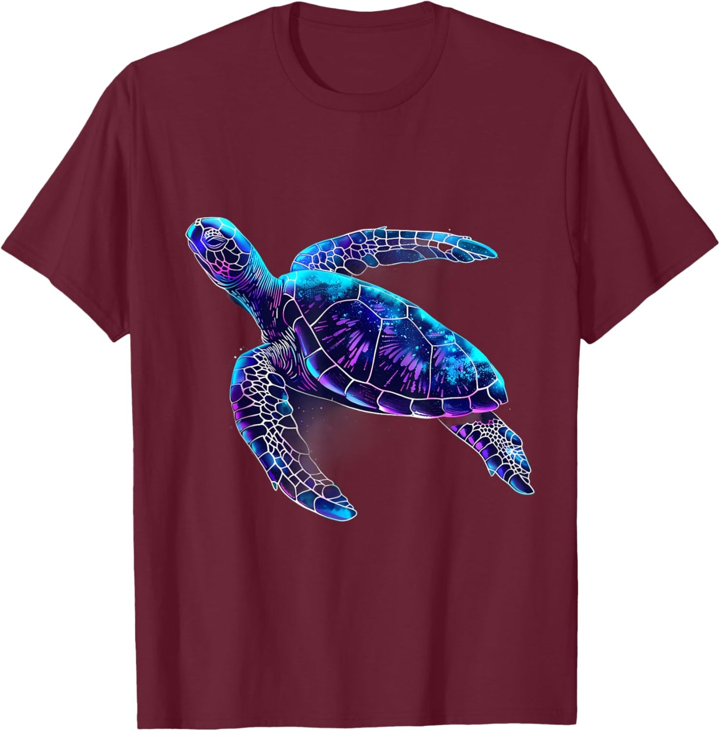 Sea Turtle Marine Mammal Ocean Sea Turtle Artwork Motif T-Shirt - T-Shirt | Maroon