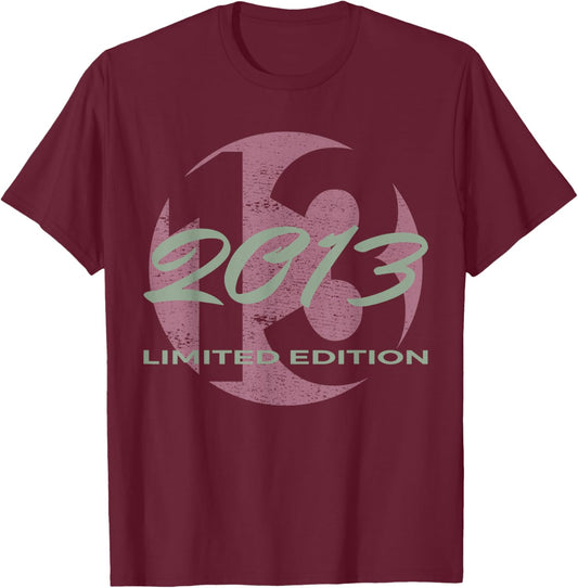 13th Birthday Girl Boy 13 Years 2013 Funny Gift T-Shirt - T-Shirt | Maroon