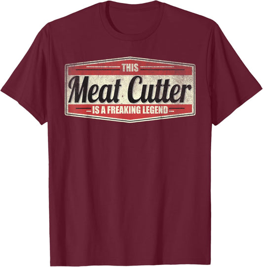 Funny Profession Quote Vintage Meat Cutter T-Shirt - T-Shirt | Maroon