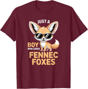 Boys Fennec Fox T-Shirt - T-Shirt | Maroon