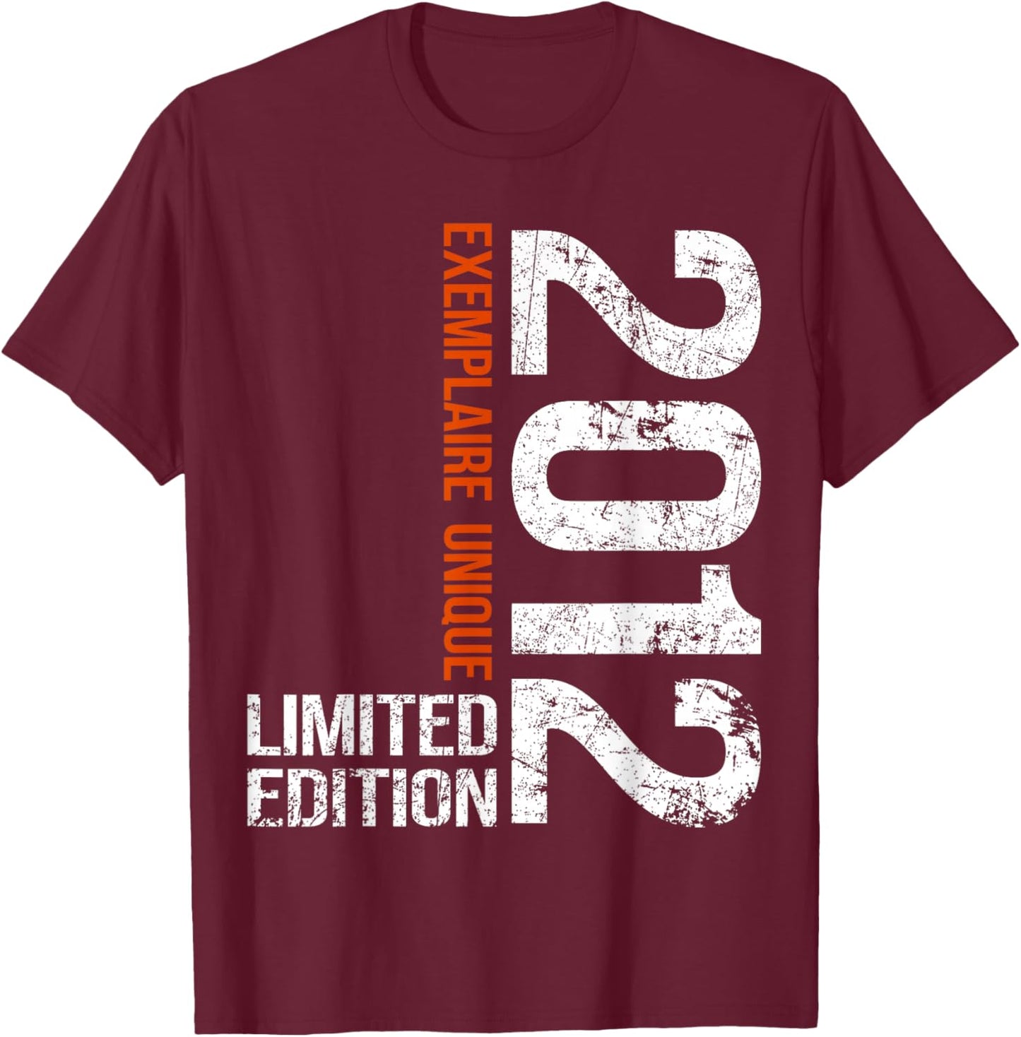 13th Anniversary 2012 Vintage 13 Years Boy and Girl 2012 T-Shirt - T-Shirt | Maroon