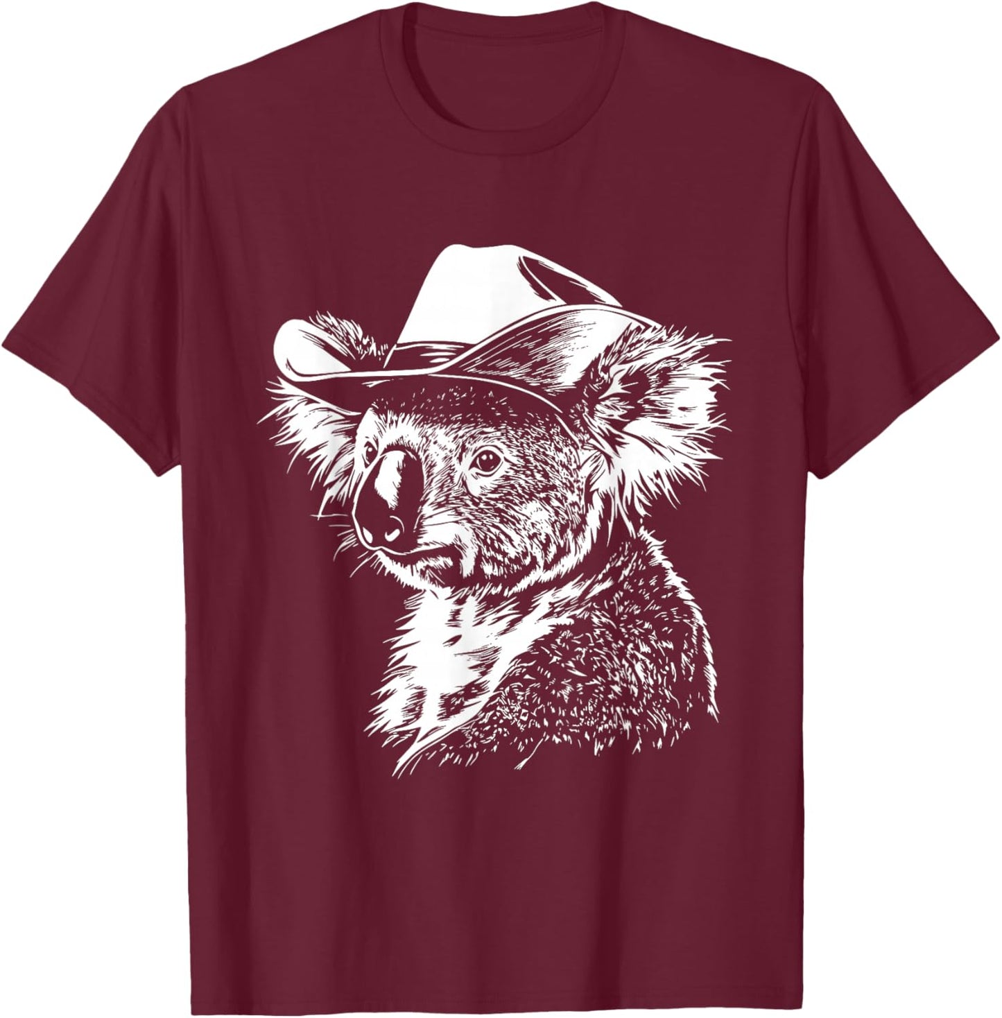 Koala Cowboy Hat T-Shirt - T-Shirt | Maroon